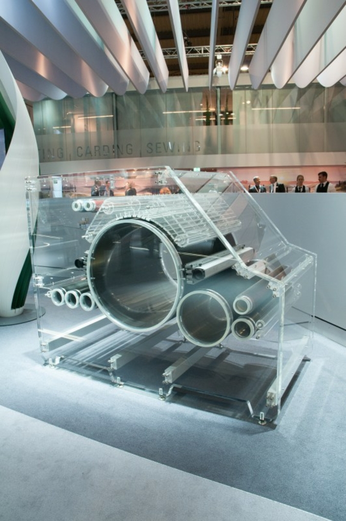 Der neue Produktbereichs Carding war erstmals auf einem Messestand von Groz-Beckert vertreten