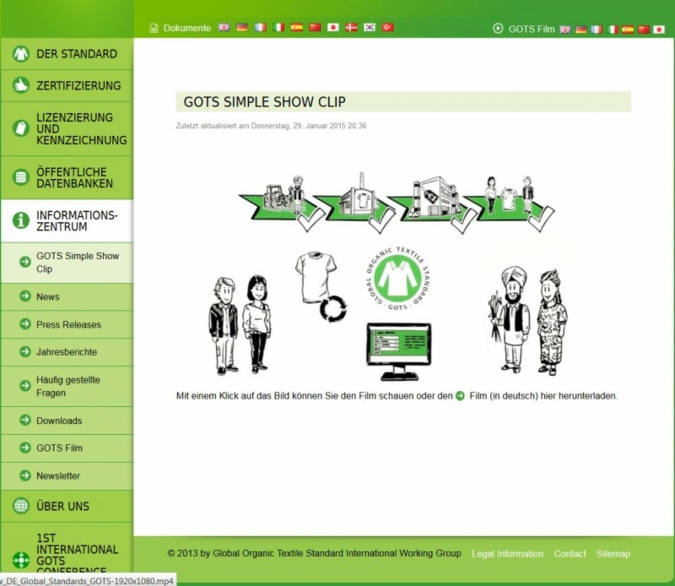 Screenshot - Webseite GOTS
Photo: screenshot