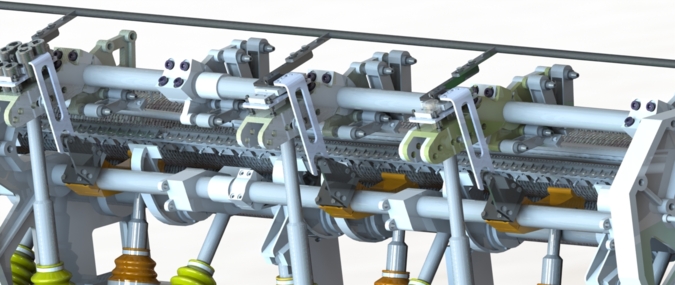CAD-Modell des aktiven Fadenlängenausgleichssystems I © ITM/TUD