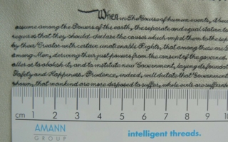 Serafil von Amann ermöglicht kleinste, gestickte Schriften  (Photo: Amann)