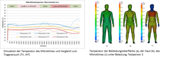 Abb. 7: Ergebnisse der thermophysiologischen Simulation 